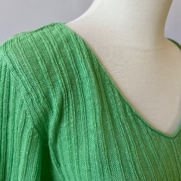 EILEEN FISHER SWEATER M 100% LINEN RIBBED BREATHABLE OFFICE SUMMER VACATION CHIC - Picture 6 of 11